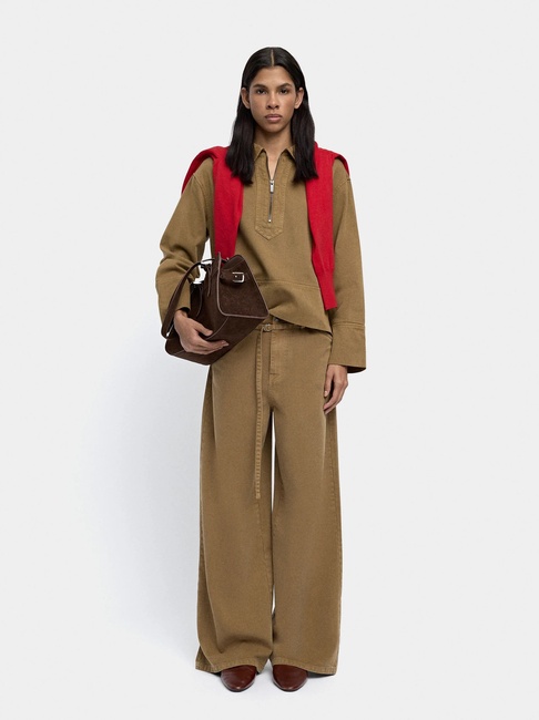 Фото ракурс 3 - Женские коричневые штаны Parfois артикул 239137 _BN FW2025