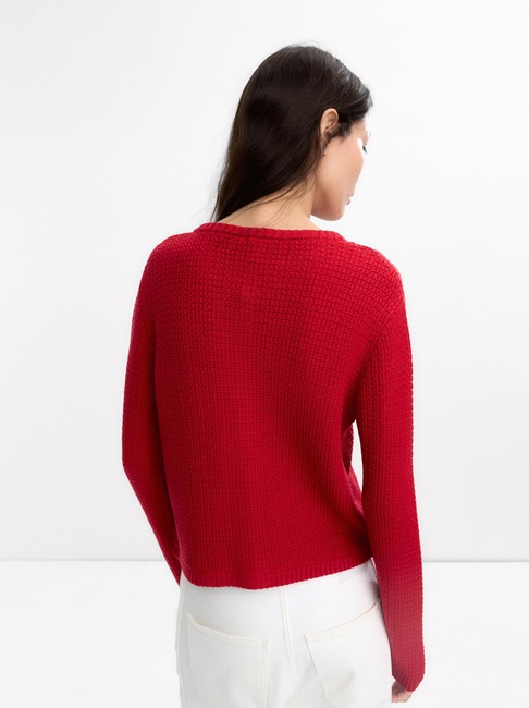 Жіночий червоний кардиган Parfois артикул 233566 _RD FW2025 Фото ракурс 2 - Жіночий червоний кардиган Parfois артикул 233566 _RD FW2025