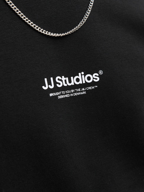 Мужской черный свитшот Jack & Jones артикул 12278791 Black FW2025 Фото ракурс 6 - Мужской черный свитшот Jack & Jones артикул 12278791 Black FW2025