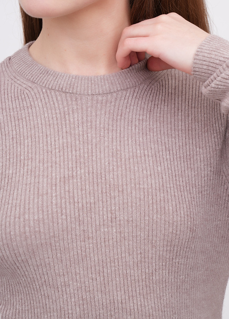 Жіночий коричневий лонгслів EQUILIBRI артикул W315 011 000 Mocco FW2025 Фото ракурс 4 - Жіночий коричневий лонгслів EQUILIBRI артикул W315 011 000 Mocco FW2025