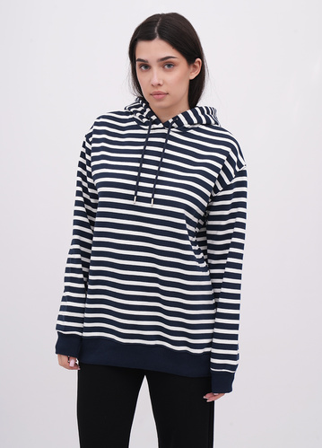 Фото ракурс 1 - Жіноче синє худі EQUILIBRI артикул W232 013 000 NAVY BLUE FW2025