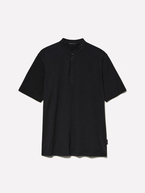 Чоловіча чорна футболка Benetton артикул 3ZDES103Z 100 24A Фото ракурс 5 - Чоловіча чорна футболка Benetton артикул 3ZDES103Z 100 24A