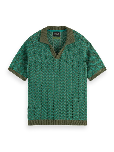 Чоловіча зелена футболка поло SCOTCH & SODA артикул 181322 300 FW2025 Фото ракурс 5 - Чоловіча зелена футболка поло SCOTCH & SODA артикул 181322 300 FW2025