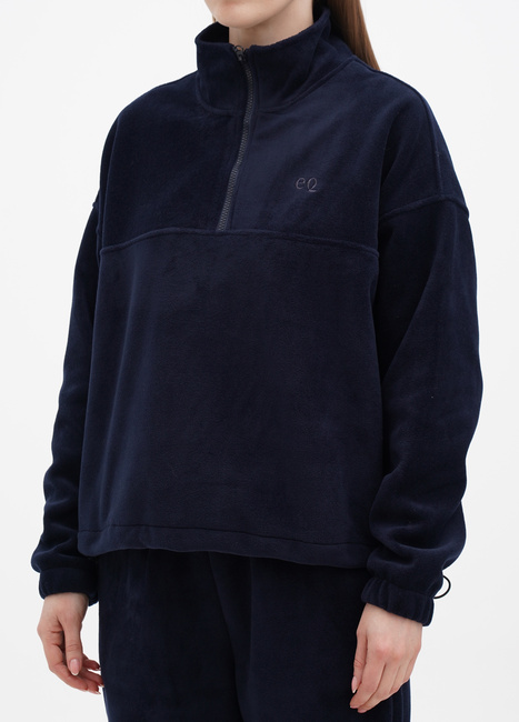 Фото ракурс 3 - Женский синий свитшот EQUILIBRI артикул El PL Sweat EQ NAVY BLUE FW2024