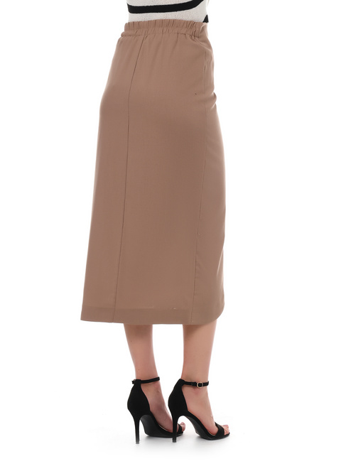 Женская коричневая юбка EQUILIBRI артикул W462 038 000 Mocco SS2025 Фото ракурс 2 - Женская коричневая юбка EQUILIBRI артикул W462 038 000 Mocco SS2025