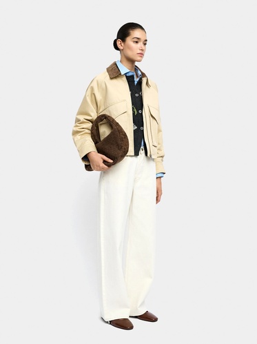 Фото ракурс 1 - Женская бежевая куртка Parfois артикул 238008 _BG FW2025