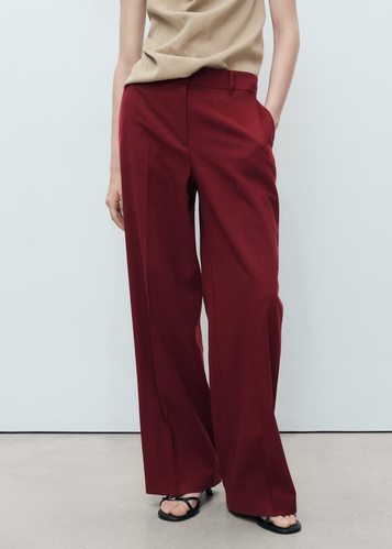 Фото ракурс 1 - Женские бордовые брюки Mango артикул 17084078 76 1 season
