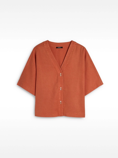 Жіноча помаранчева сорочка Parfois артикул 236766 _OR FW2025 Фото ракурс 4 - Жіноча помаранчева сорочка Parfois артикул 236766 _OR FW2025