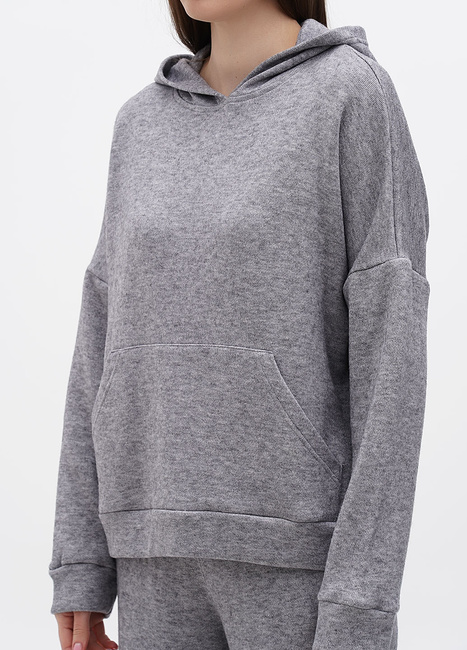 Фото ракурс 3 - Женское серое худи EQUILIBRI  артикул OD AN Hoody Grey FW2024