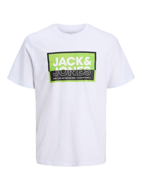 Чоловіча біла футболка Jack & Jones артикул 12283825 White FW2025 Фото ракурс 3 - Чоловіча біла футболка Jack & Jones артикул 12283825 White FW2025