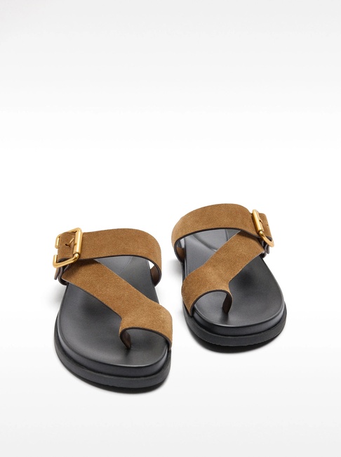 Фото ракурс 3 - Женские коричневые босоножки Parfois артикул 232282 _CA SS2025