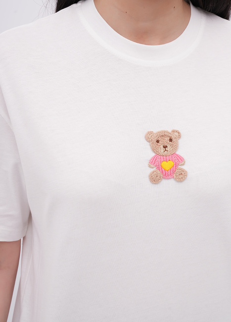 Жіноча біла футболка EQUILIBRI артикул W213 096 000 White FW2025 Фото ракурс 4 - Жіноча біла футболка EQUILIBRI артикул W213 096 000 White FW2025