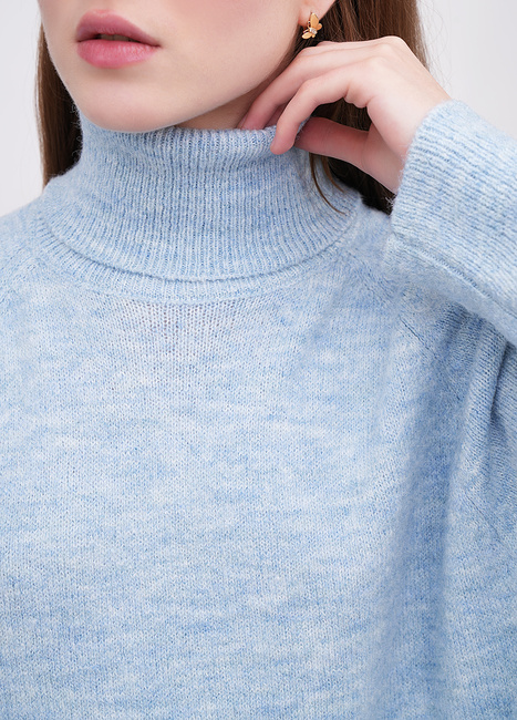 Фото ракурс 4 - Жіночий синій светр EQUILIBRI артикул W342 080 000 Blue FW2025