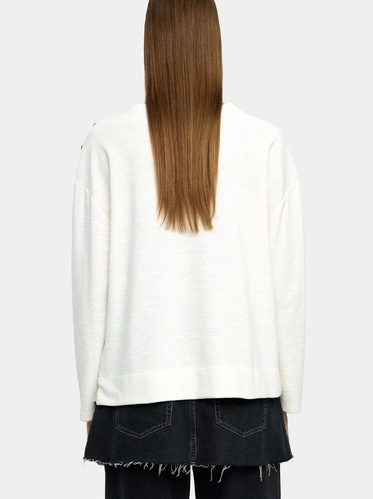 Фото ракурс 2 - Жіночий молочний джемпер Parfois артикул 239200 _OW FW2025