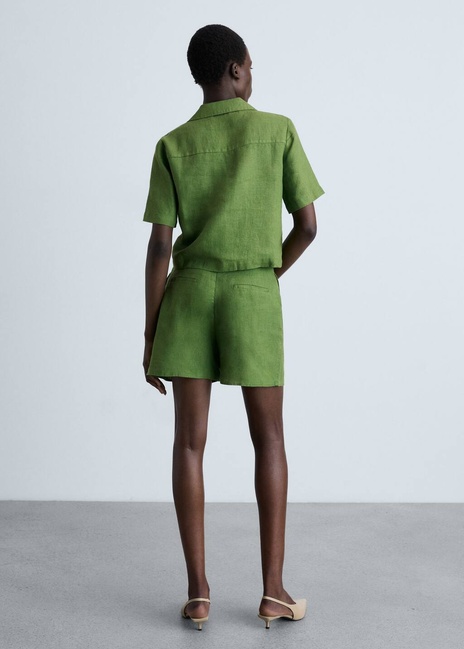 Фото ракурс 2 - Женская зеленая рубашка Mango артикул 87050591 43 8 season