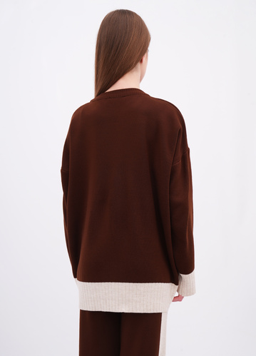 Фото ракурс 2 - Жіночий коричневий светр EQUILIBRI артикул W391 039 100 Brown FW2025