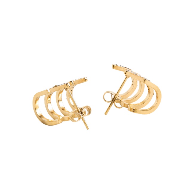 Женские золотые серьги Parfois артикул 228372 _GD SS2025 Фото ракурс 3 - Женские золотые серьги Parfois артикул 228372 _GD SS2025