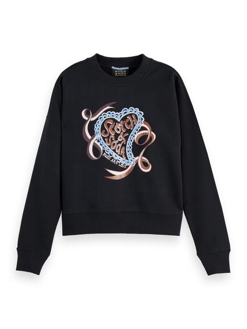 Жіночий чорний світшот SCOTCH & SODA артикул U9E00871T U014 FW2025 Фото ракурс 4 - Жіночий чорний світшот SCOTCH & SODA артикул U9E00871T U014 FW2025