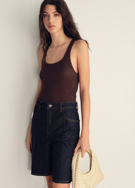 Фото ракурс 4 - Женские синие шорты Mango артикул 17071181 TS 1 season