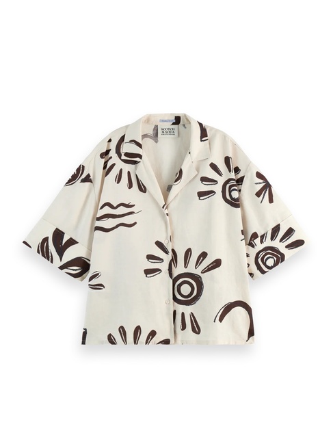 Женская бежевая рубашка SCOTCH & SODA артикул U9A00634T U208 SS2025 Фото ракурс 5 - Женская бежевая рубашка SCOTCH & SODA артикул U9A00634T U208 SS2025