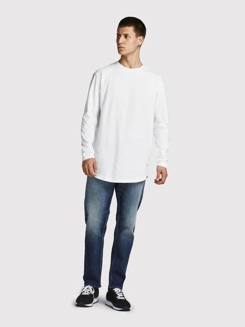 Фото ракурс 3 - Мужской белый лонгслив Jack & Jones артикул 12190128 White FW2024