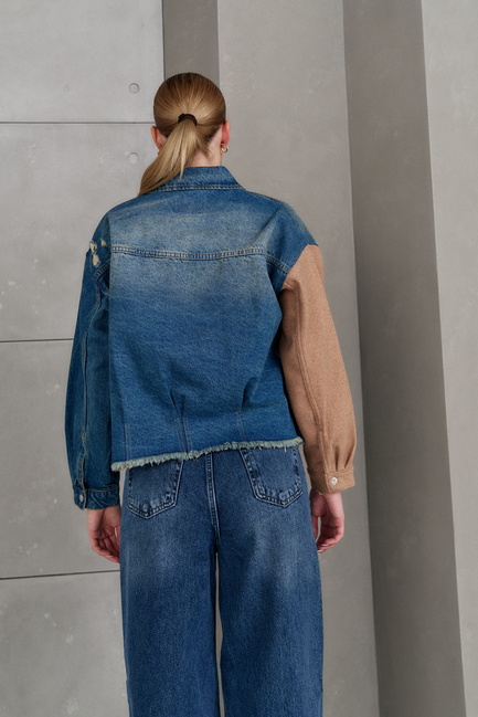 Женский синий жакет EQUILIBRI артикул BW572002 000 Blue FW2025 Фото ракурс 2 - Женский синий жакет EQUILIBRI артикул BW572002 000 Blue FW2025