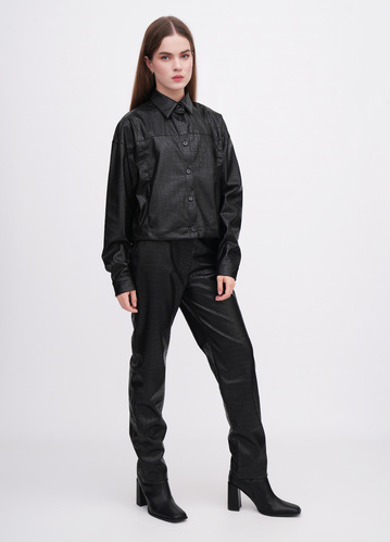 Фото ракурс 1 - Жіночі чорні брюки EQUILIBRI артикул W491 074 200 Black FW2025