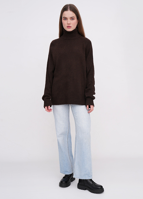 Жіночий коричневий светр EQUILIBRI артикул W342 080 000 Brown SS2026 Фото ракурс 3 - Жіночий коричневий светр EQUILIBRI артикул W342 080 000 Brown SS2026