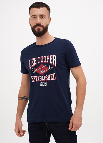 Фото ракурс 1 - Чоловіча синя футболка Lee Cooper артикул LCM244-1010 NAVY FW2024