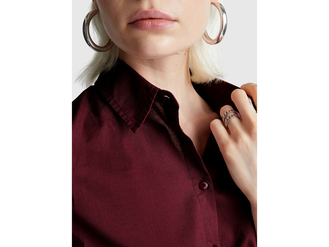 Фото ракурс 4 - Жіноча бордова сорочка Benetton артикул 5WPQDQ0AX 1D3 25A