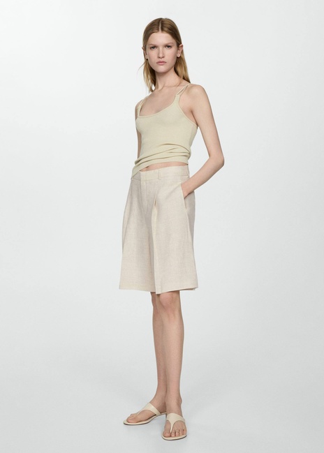 Фото ракурс 4 - Женские бежевые шорты Mango артикул 67047147 06 6 season