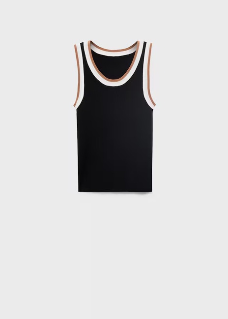 Фото ракурс 1 - Женский черный топ Mango артикул 17031187 99 1 season