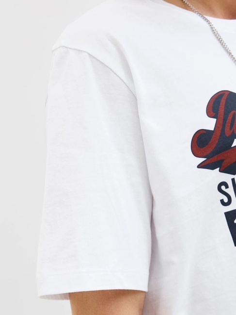 Мужская белая футболка Jack & Jones артикул 12279535 CLOUD DANCER FW2025 Фото ракурс 6 - Мужская белая футболка Jack & Jones артикул 12279535 CLOUD DANCER FW2025