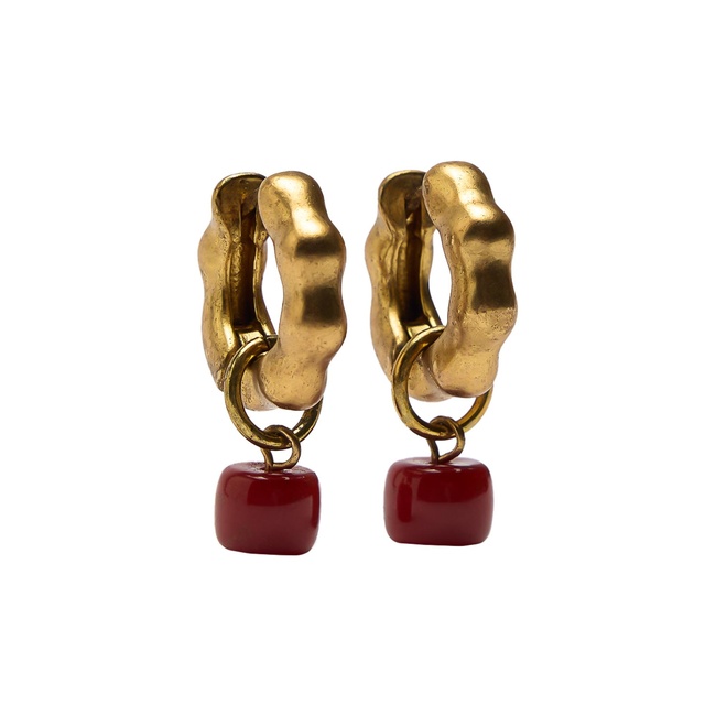 Женские бордовые серьги Parfois артикул 227032 _BU FW2025 Фото ракурс 1 - Женские бордовые серьги Parfois артикул 227032 _BU FW2025