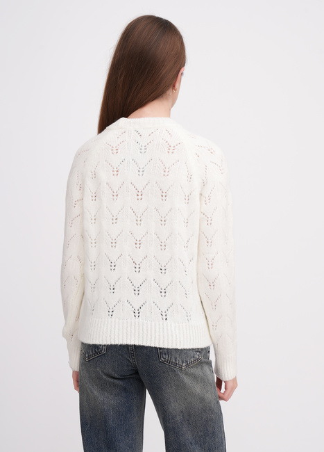 Фото ракурс 2 - Женский молочный свитер EQUILIBRI артикул W342 073 000 MILK SS2026