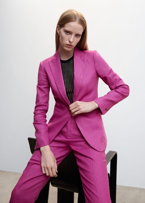 Фото ракурс 6 - Женский фиолетовый пиджак Mango артикул 47077105 65 4 season