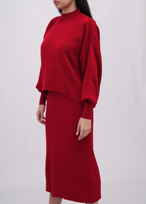 Жіночий червоний комплект одягу EQUILIBRI артикул W391 001 002 Red FW2025 Фото ракурс 4 - Жіночий червоний комплект одягу EQUILIBRI артикул W391 001 002 Red FW2025