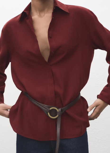 Фото ракурс 1 - Жіноча бордова сорочка Mango артикул 17084140 79 1 season