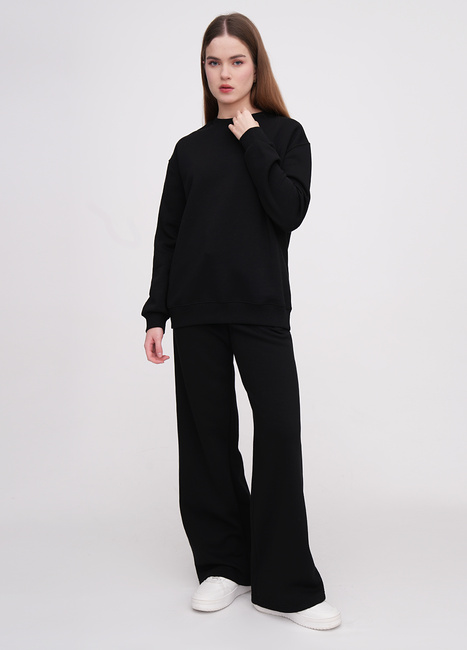 Фото ракурс 3 - Женский черный свитшот EQUILIBRI артикул W291 052 100 Black FW2025