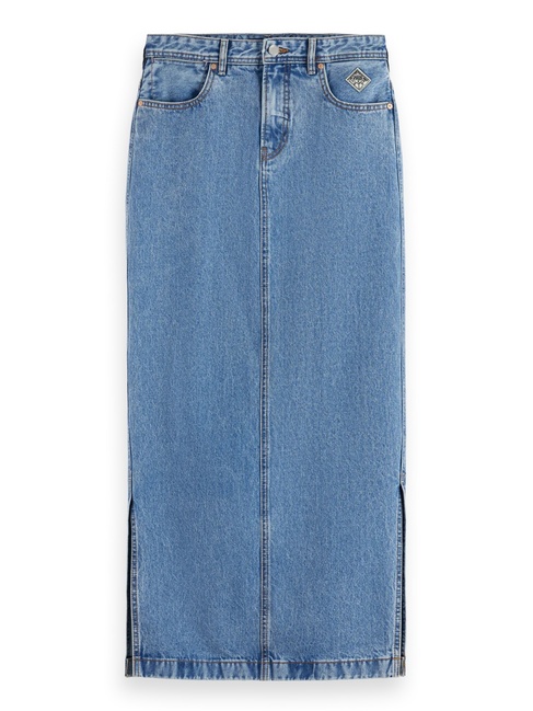 Женская синяя юбка SCOTCH & SODA артикул 179562 V414 SS2025 Фото ракурс 3 - Женская синяя юбка SCOTCH & SODA артикул 179562 V414 SS2025