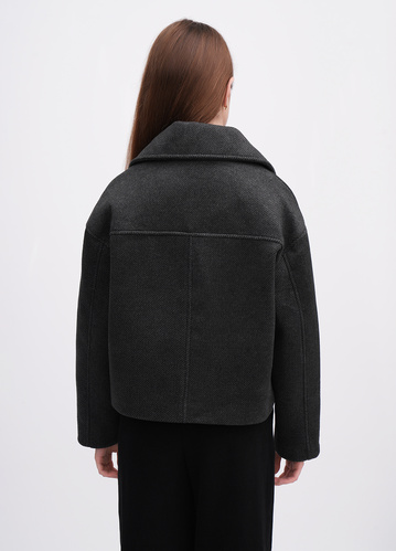 Фото ракурс 2 - Жіноче сірe пальто EQUILIBRI артикул BW173001 000 Grafite FW2025