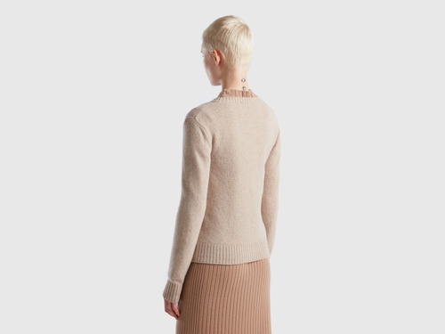 Фото ракурс 2 - Жіночий бежевий кардиган Benetton артикул 103ME500L 562 25I