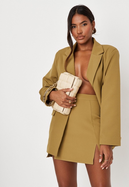 Фото ракурс 3 - Жіноча хакі спiдниця Missguided  артикул S21042896 Khaki FW2022