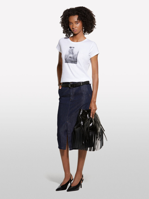 Фото ракурс 3 - Женская белая футболка Sisley артикул 3I1XL107Z 921 25A