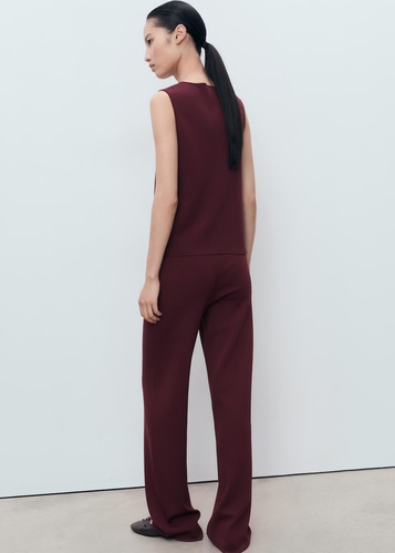 Фото ракурс 2 - Жіночі бордові брюки Mango артикул 17084116 76 1 season