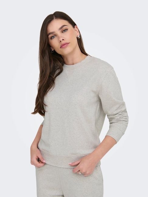 Женский серый свитшот Only артикул 15353417 Oatmeal FW2025 Фото ракурс 6 - Женский серый свитшот Only артикул 15353417 Oatmeal FW2025
