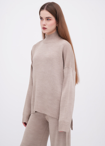 Фото ракурс 1 - Жіночий бежевий светр EQUILIBRI артикул W391 009 101 Beige FW2025