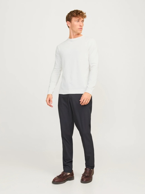 Фото ракурс 4 - Мужской белый джемпер Jack & Jones  артикул 12137190 CLOUD DANCER FW2024