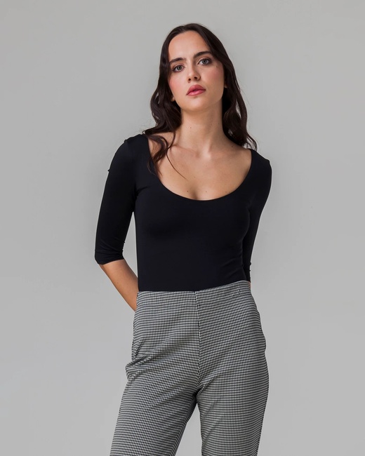 Фото ракурс 3 - Жіночий чорний боді Piazza Italia артикул 32668 Black FW2025