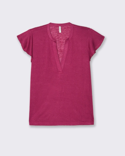 Женская красная футболка Piazza Italia артикул 50038 Indian red SS2025 Фото ракурс 4 - Женская красная футболка Piazza Italia артикул 50038 Indian red SS2025